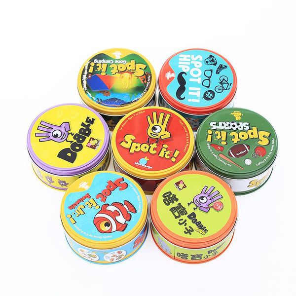 7 versions spot it card game spot/camping/animal/sport/hip family party entertainment game toy for boys girls gift
7 versions spot it card game spot/camping/animal/sport/hip family party entertainment game toy for boys girls gift