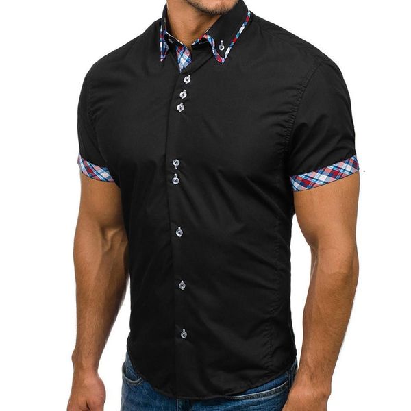 man summer double collar slim patchwork turn-down collar short sleeved shirt blouse 2019 new printed shirts high quality, White;black
man summer double collar slim patchwork turn-down collar short sleeved shirt blouse 2019 new printed shirts high quality, White;black