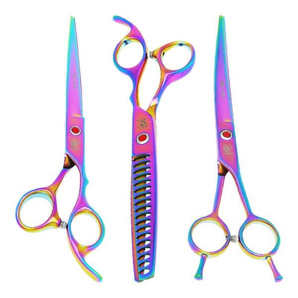 7" pet grooming scissors set for dog japan steel professional straight curved cutting shears puppy hair thinning clippers b0019a
7" pet grooming scissors set for dog japan steel professional straight curved cutting shears puppy hair thinning clippers b0019a