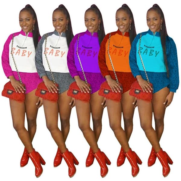 summer leopard letters printed women's tracksuit long sleeve half zipper + shorts two-piece outfit clothing sets casual sportwear hh127, White
summer leopard letters printed women's tracksuit long sleeve half zipper + shorts two-piece outfit clothing sets casual sportwear hh127, White