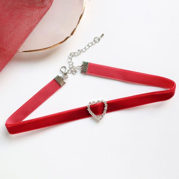 chains harajuku red velvet necklace collares rhinestone heart round decor choker collar women girls fashion korean style jewelry fsn02, Silver
chains harajuku red velvet necklace collares rhinestone heart round decor choker collar women girls fashion korean style jewelry fsn02, Silver