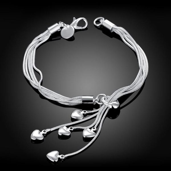 New Fashion Jewelry 925 Sterling Silver Charm TaiJi 5 Heart Pendant Chain Bracelet For Women Gift H9, Black
New Fashion Jewelry 925 Sterling Silver Charm TaiJi 5 Heart Pendant Chain Bracelet For Women Gift H9, Black