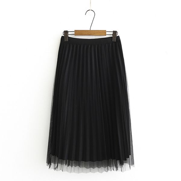 women's to-line big size vintage elastic waistline mesh long skirts lxzg, Black
women's to-line big size vintage elastic waistline mesh long skirts lxzg, Black