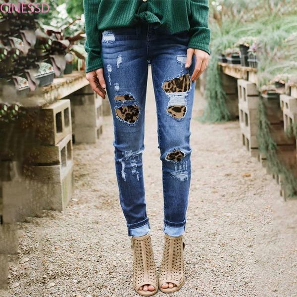 women's jeans 2021 autumn fashion leopard printing hollow out women high waist button zipper pencil pants suitable street wear, Blue
women's jeans 2021 autumn fashion leopard printing hollow out women high waist button zipper pencil pants suitable street wear, Blue