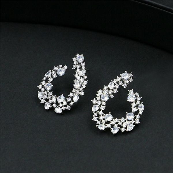 hoop & huggie sparking cubic zirconia silver color women big flower earrings for brides wedding jewelry accessories, Golden;silver
hoop & huggie sparking cubic zirconia silver color women big flower earrings for brides wedding jewelry accessories, Golden;silver