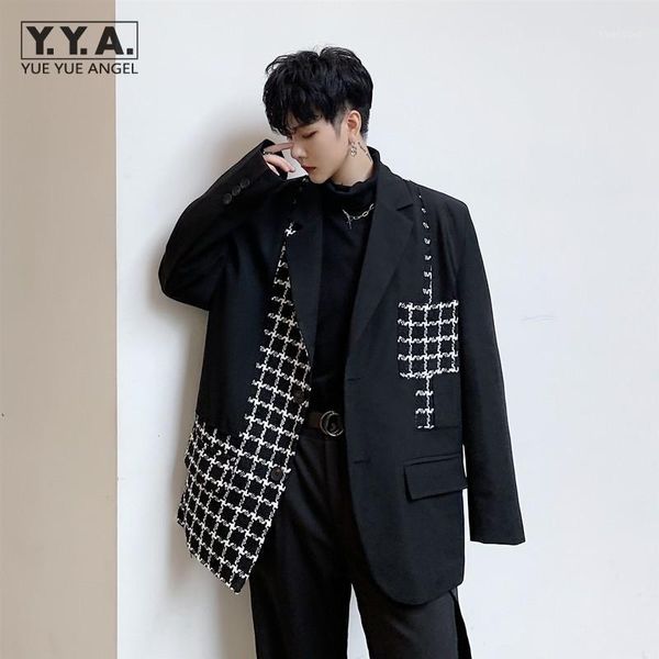 gothic asymmetrical men black blazer plaid suit vintage loose patchwork coat hip hop male design jacket fashion casual outerwear1, White;black
gothic asymmetrical men black blazer plaid suit vintage loose patchwork coat hip hop male design jacket fashion casual outerwear1, White;black