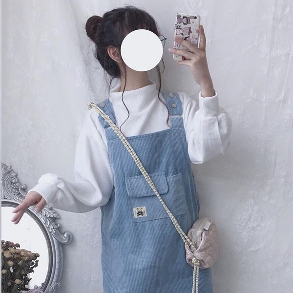 small fresh dress female summer new sweet student corduroy loose strap skirt inside sweater, Gray
small fresh dress female summer new sweet student corduroy loose strap skirt inside sweater, Gray