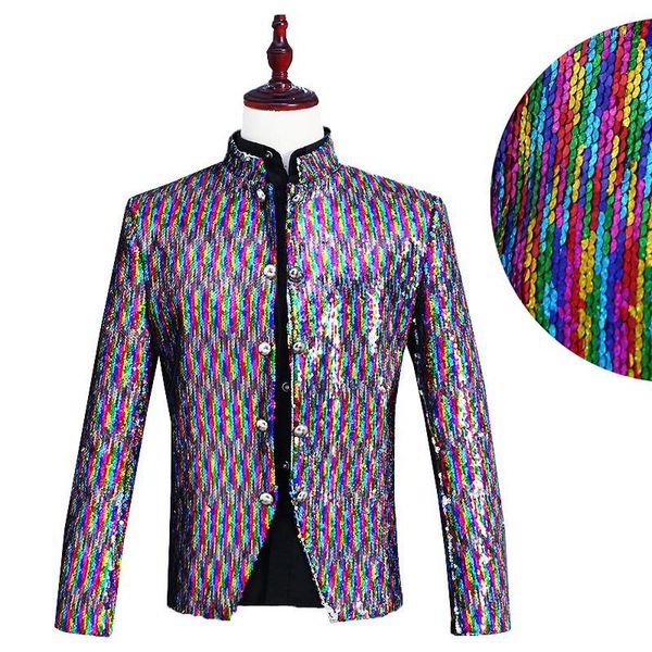 men's suits & blazers men's color can turn small sequins zhongshan clothing nightclub dj presided over stage singer bar costumes1, White;black
men's suits & blazers men's color can turn small sequins zhongshan clothing nightclub dj presided over stage singer bar costumes1, White;black