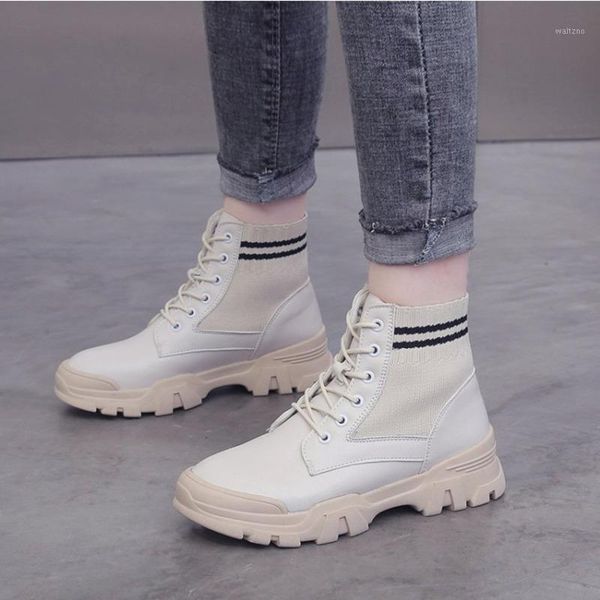 women flat boots 2021 autumn winter platform white ankle boots female lace-up thick sole shoes ladies fashion booties1, Black
women flat boots 2021 autumn winter platform white ankle boots female lace-up thick sole shoes ladies fashion booties1, Black