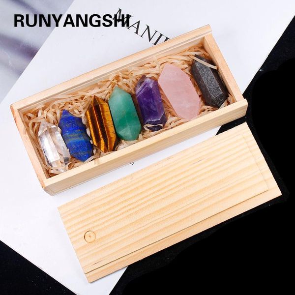 decorative objects & figurines 1set wooden box seven chakela crystal natural hand carved double points quartz wand pillar for healing
decorative objects & figurines 1set wooden box seven chakela crystal natural hand carved double points quartz wand pillar for healing