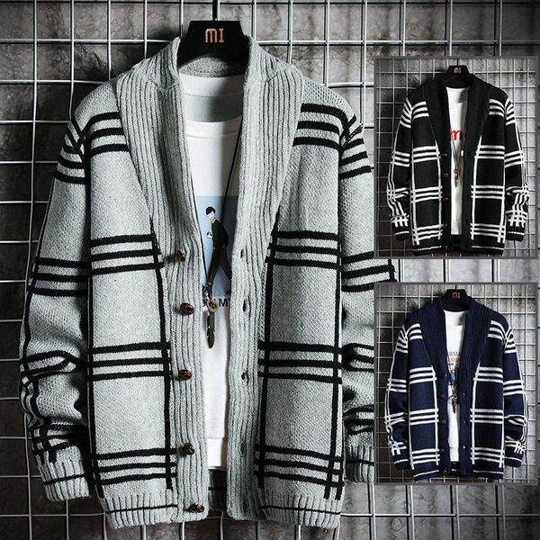 men's sweaters autumn and winter knitwear sweater long-sleeved cardigan thick warm jacket, White;black
men's sweaters autumn and winter knitwear sweater long-sleeved cardigan thick warm jacket, White;black