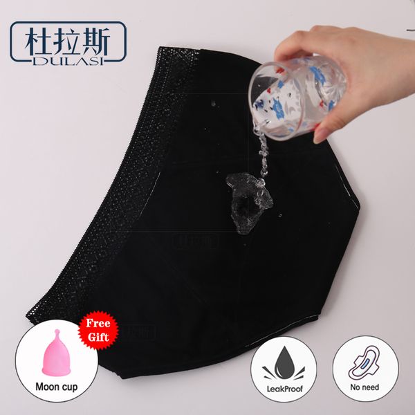 hi-waist lace woman period panties black four layers breathable leakproof menstrual underwear lj200822, Black;pink
hi-waist lace woman period panties black four layers breathable leakproof menstrual underwear lj200822, Black;pink