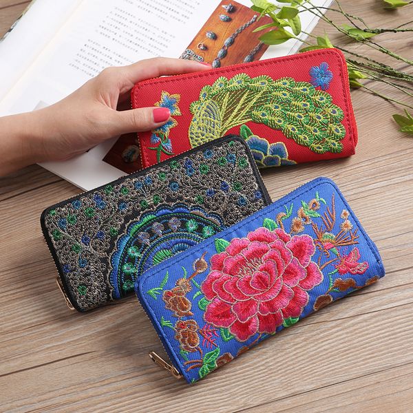 new ladies ethnic style embroidered rose flower wallet large-capacity card holder wallets for women fashionable, Red;black
new ladies ethnic style embroidered rose flower wallet large-capacity card holder wallets for women fashionable, Red;black