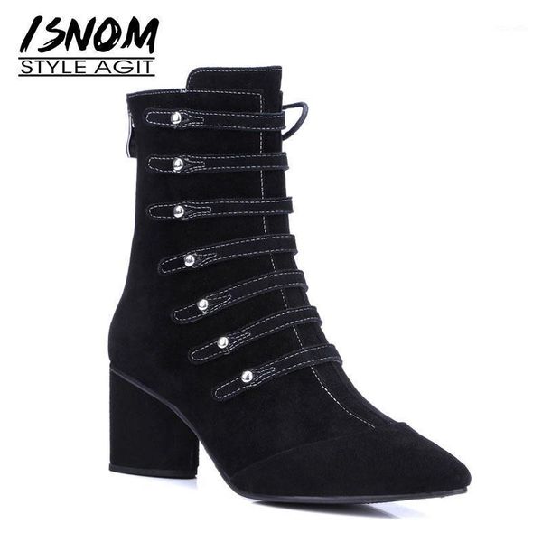 boots isnom high heels women ankle pointed toe cross tied footwear genuine leather female boot party shoes winter 2021 1, Black
boots isnom high heels women ankle pointed toe cross tied footwear genuine leather female boot party shoes winter 2021 1, Black