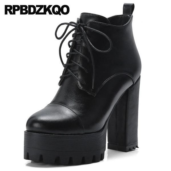 shoes women high heel 10 chunky ladies big size front lace up casual ankle boots autumn extreme booties fetish exotic dancer, Black
shoes women high heel 10 chunky ladies big size front lace up casual ankle boots autumn extreme booties fetish exotic dancer, Black