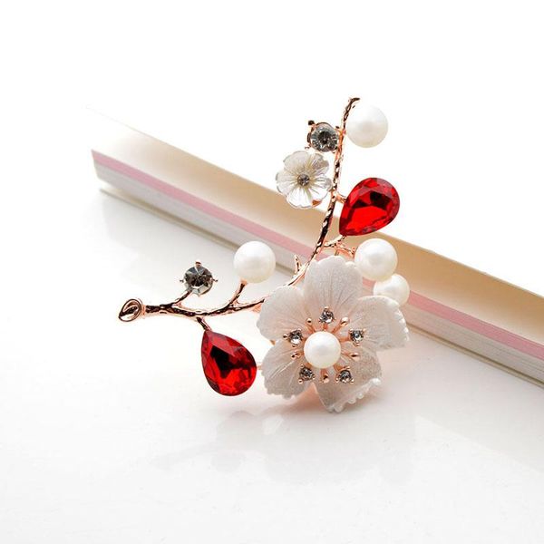 pins, brooches shell and pearl flower for women elegant fashion pin red crystal brooch wedding jewelry high quality, Gray
pins, brooches shell and pearl flower for women elegant fashion pin red crystal brooch wedding jewelry high quality, Gray
