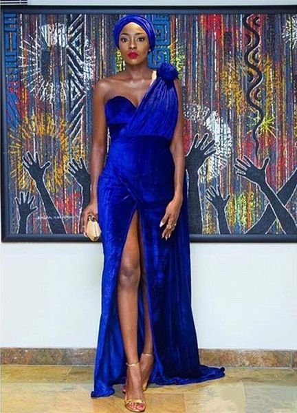 one shoulder aso ebi arabic evening dresses side split long prom party gowns royal blue bride robe de marrige, Black;red
one shoulder aso ebi arabic evening dresses side split long prom party gowns royal blue bride robe de marrige, Black;red