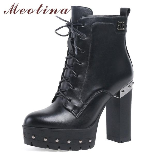 meotina women autumn ankle boots natural genuine leather zip thick heel short boots rivets super high heel shoes lady winter 40, Black
meotina women autumn ankle boots natural genuine leather zip thick heel short boots rivets super high heel shoes lady winter 40, Black
