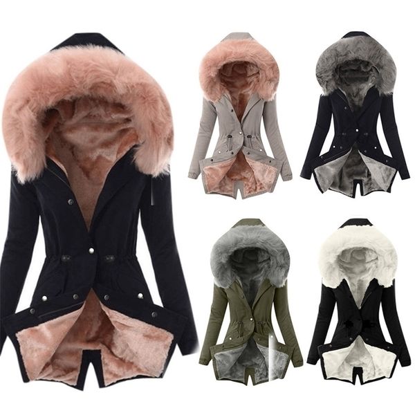 kobieta kurtka ladies fur lining coat womens winter warm thick long jacket veste femme hooded overcoat 201109, Black;brown
kobieta kurtka ladies fur lining coat womens winter warm thick long jacket veste femme hooded overcoat 201109, Black;brown
