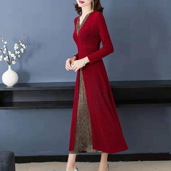 elegant spring fake two pieces knitting chiffon dress woman v neck long dress plus size 5xl ladies office wark party, Black;gray
elegant spring fake two pieces knitting chiffon dress woman v neck long dress plus size 5xl ladies office wark party, Black;gray