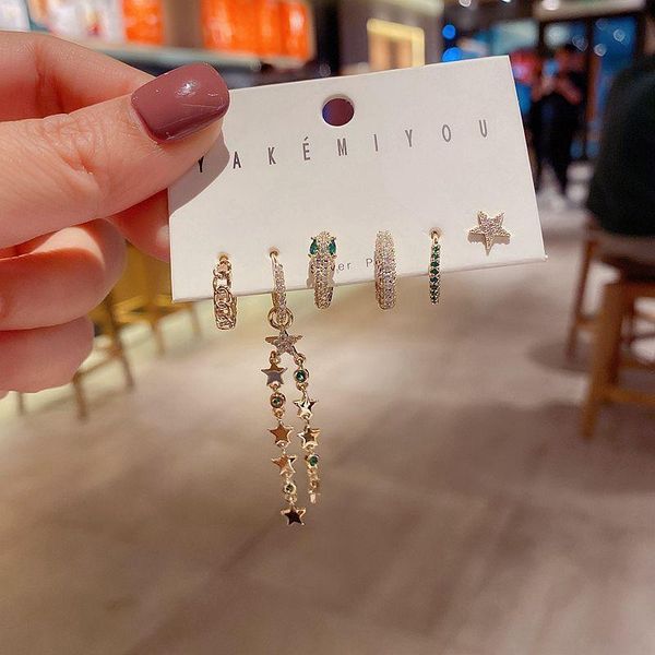 mixed styles long chain tassel snake star earrings set gold color green cubic zirconia earrings women party jewelry, Silver
mixed styles long chain tassel snake star earrings set gold color green cubic zirconia earrings women party jewelry, Silver