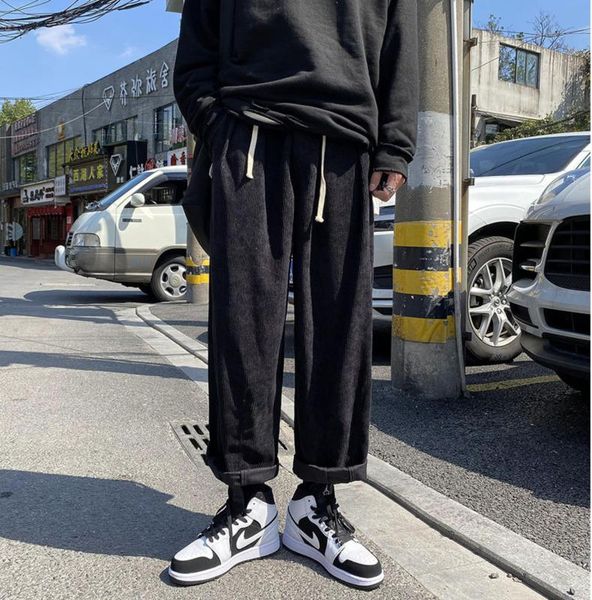men's pants 2021 autumn and winter youth loose solid color simple straight-leg fashion casual corduroy, Black
men's pants 2021 autumn and winter youth loose solid color simple straight-leg fashion casual corduroy, Black