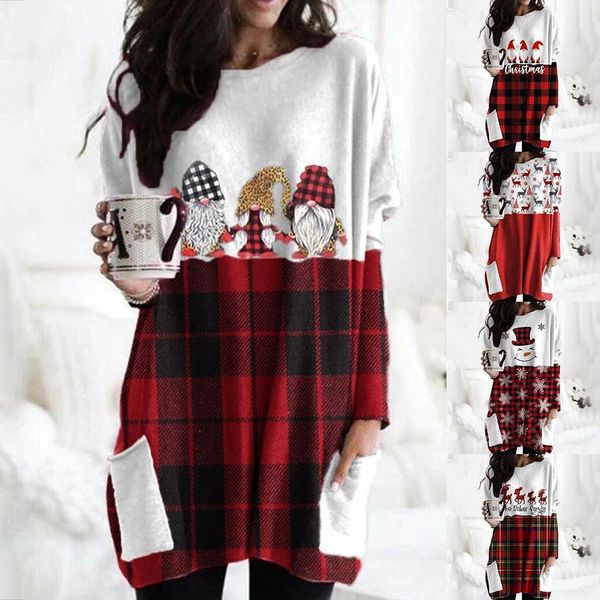 #r40 christmas doll print blouse women's christmas shirts color matching print o neck long sleeve casual loose blouses shirts, White 
#r40 christmas doll print blouse women's christmas shirts color matching print o neck long sleeve casual loose blouses shirts, White