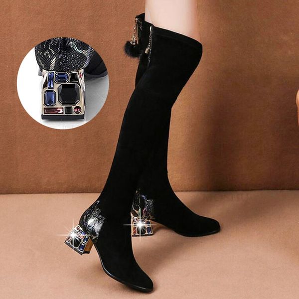 fashion thigh high boots women over the knee boots female winter rhinestone high heels boots women winter shoes botas muje, Black
fashion thigh high boots women over the knee boots female winter rhinestone high heels boots women winter shoes botas muje, Black