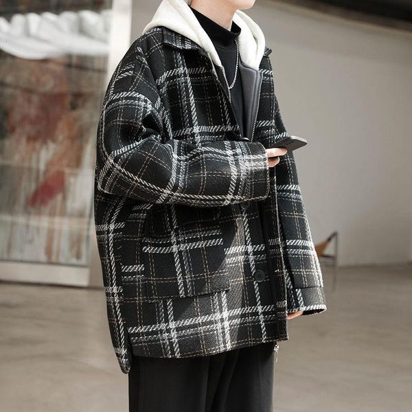 pr 2021 winter new men's woolen coat plaid printed korean streetwear woman fashion warm black coat windbreaker
pr 2021 winter new men's woolen coat plaid printed korean streetwear woman fashion warm black coat windbreaker