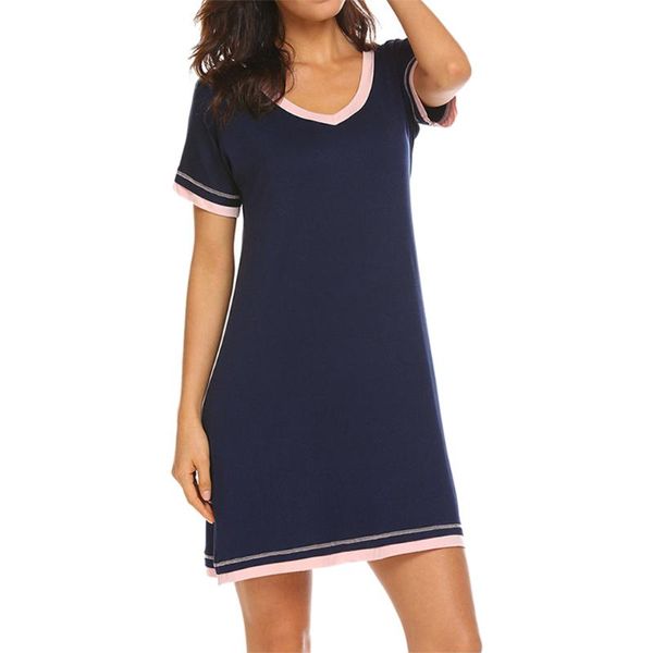 party dresses mini summer home patchwork fashion nightwear short sleeve pullover soft v neck daily women dress loose fit casual, White;black
party dresses mini summer home patchwork fashion nightwear short sleeve pullover soft v neck daily women dress loose fit casual, White;black
