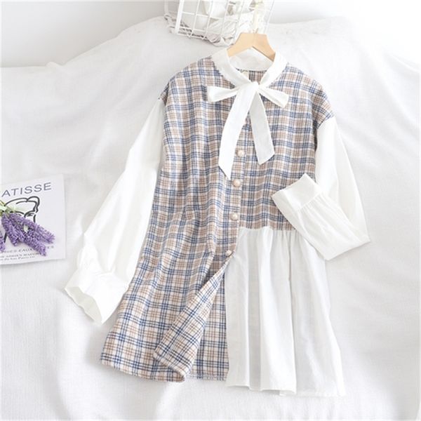 2021 new spring temperament elegant girl dress new plaid shirt stitching woolen ymuf, Black;gray
2021 new spring temperament elegant girl dress new plaid shirt stitching woolen ymuf, Black;gray