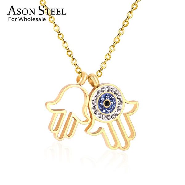 pendant necklaces asonsteel gold double hand with crystal stainless steel pendants link chains necklace women/men party daily, Silver
pendant necklaces asonsteel gold double hand with crystal stainless steel pendants link chains necklace women/men party daily, Silver