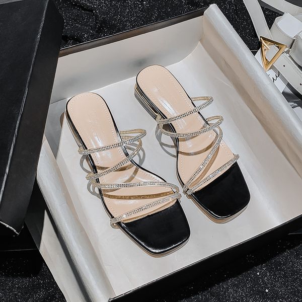 2021 new red crystal net exterior slippers wear dual style fashion chunky heel women's large size shoes fs1k, Black
2021 new red crystal net exterior slippers wear dual style fashion chunky heel women's large size shoes fs1k, Black