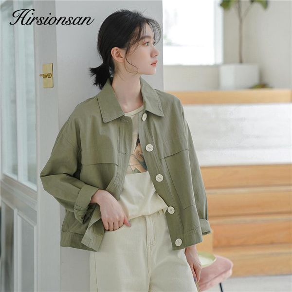 hirsionsan 100% cotton thin jacket women 2020 spring new harajuku korean casual coat for lady ins turn down collar green outwear, Black;brown
hirsionsan 100% cotton thin jacket women 2020 spring new harajuku korean casual coat for lady ins turn down collar green outwear, Black;brown