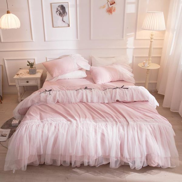 new cotton lace bedding set pink duvet cover set bed linen tassels luxury princess bed skirt twin king wedding bedclothes
new cotton lace bedding set pink duvet cover set bed linen tassels luxury princess bed skirt twin king wedding bedclothes