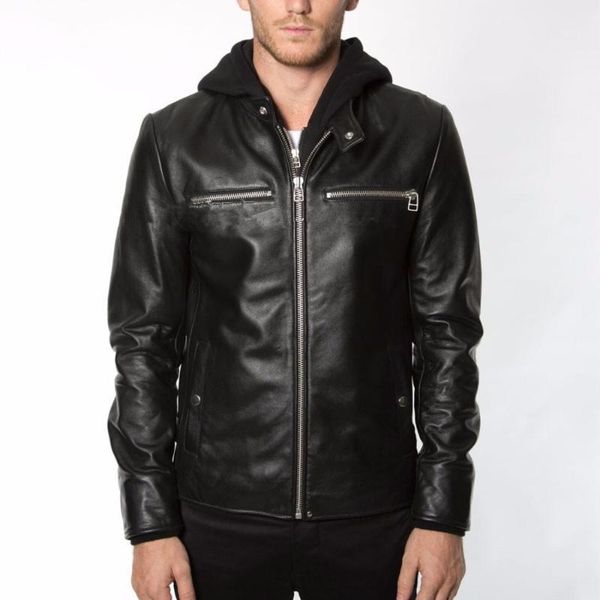 hood men's fashion genuine hat detachable casual coat men black sheepskin male real leather jacket1
hood men's fashion genuine hat detachable casual coat men black sheepskin male real leather jacket1