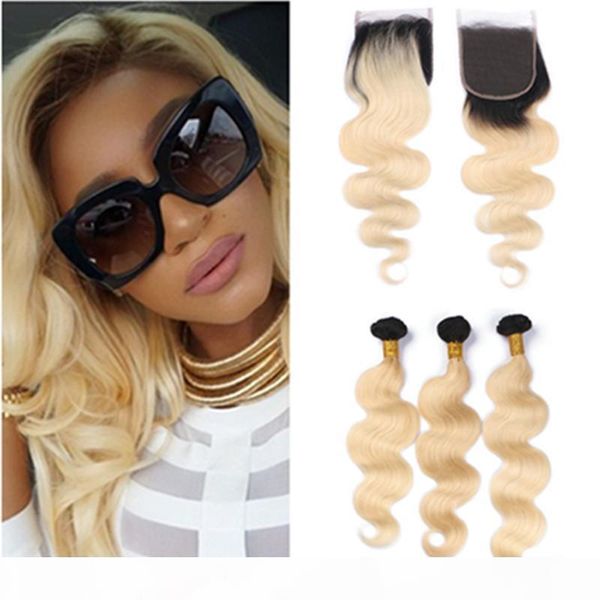brazilian blonde ombre body wave human hair 3bundles with closure dark roots #1b 613 ombre blonde 4x4 lace front closure with weaves, Black;brown
brazilian blonde ombre body wave human hair 3bundles with closure dark roots #1b 613 ombre blonde 4x4 lace front closure with weaves, Black;brown
