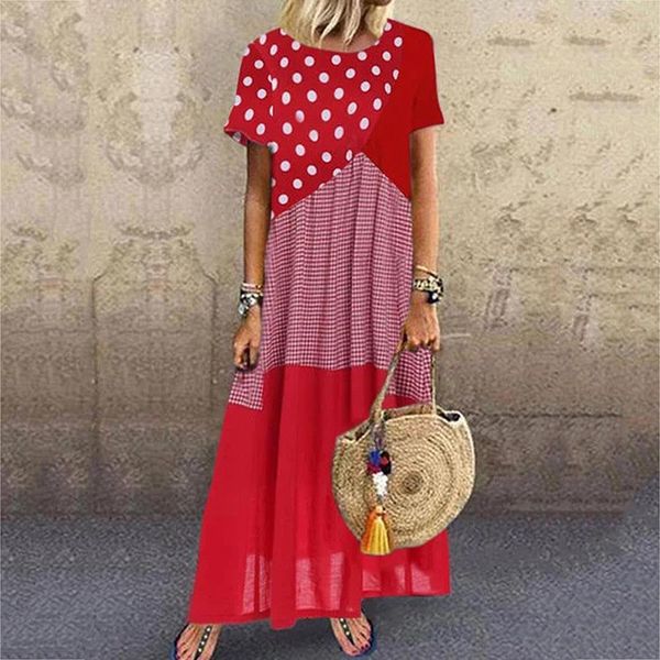 vintage es woman 2020 long o neck short sleeve dot patchwork loose casual boho-beach style femme robe vestidos, Black;gray
vintage es woman 2020 long o neck short sleeve dot patchwork loose casual boho-beach style femme robe vestidos, Black;gray