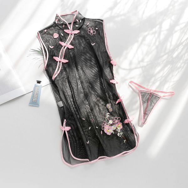 chinese portrait cheongsam lingerie flower embroidery jacquard superior open stretch erotic shirt sleepwear, Black;red
chinese portrait cheongsam lingerie flower embroidery jacquard superior open stretch erotic shirt sleepwear, Black;red