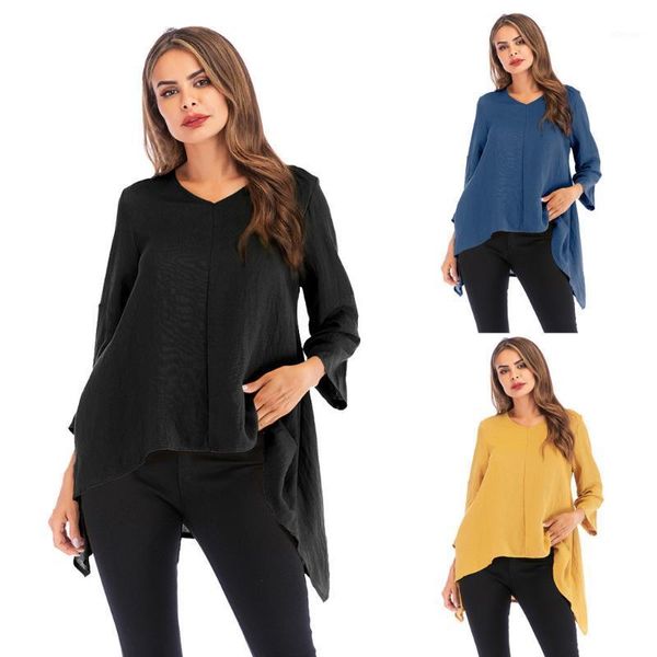 fashion irregular solid blouse shirt loose loose v-neck tee casual autumn ladies female women long sleeve blusas pullover1, White
fashion irregular solid blouse shirt loose loose v-neck tee casual autumn ladies female women long sleeve blusas pullover1, White