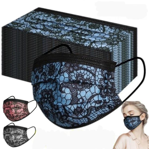 fashionable breathable disposable protective 3-layer melting blown cloth lace mask for party and family
fashionable breathable disposable protective 3-layer melting blown cloth lace mask for party and family
