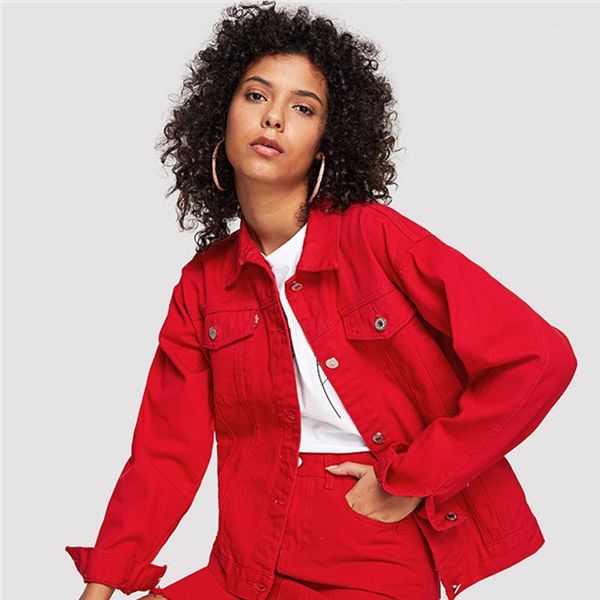 women's jackets red casual button denim jacket without skirt 2021 autumn women basic long sleeve streetwear girls coat1, Black;brown
women's jackets red casual button denim jacket without skirt 2021 autumn women basic long sleeve streetwear girls coat1, Black;brown