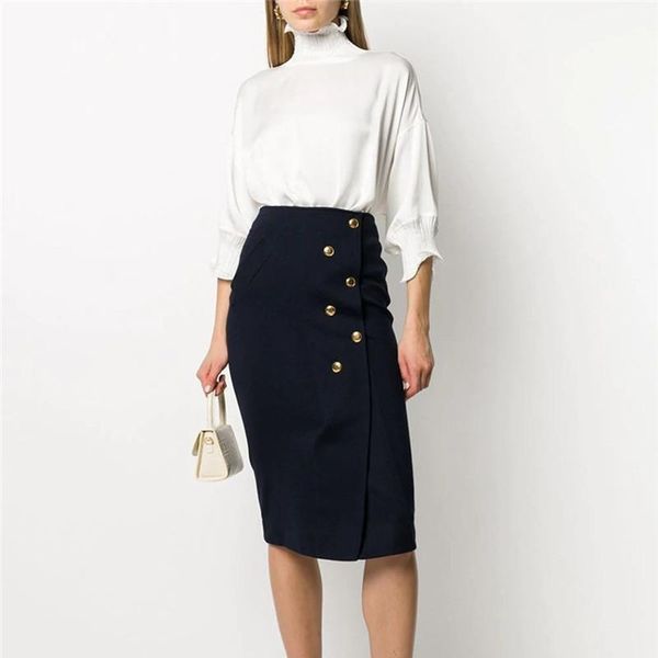 runway brand midi skirts womens 2020 elegant office lady double breasted pencil skirt women high waist long business skirts1, Black
runway brand midi skirts womens 2020 elegant office lady double breasted pencil skirt women high waist long business skirts1, Black
