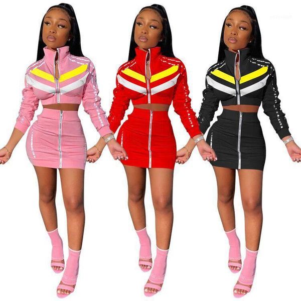selling lovely girls sets stand zipper neck long sleeve striped crop +high waist zipper bodycon skirts women tracksuits1, Gray 
selling lovely girls sets stand zipper neck long sleeve striped crop +high waist zipper bodycon skirts women tracksuits1, Gray