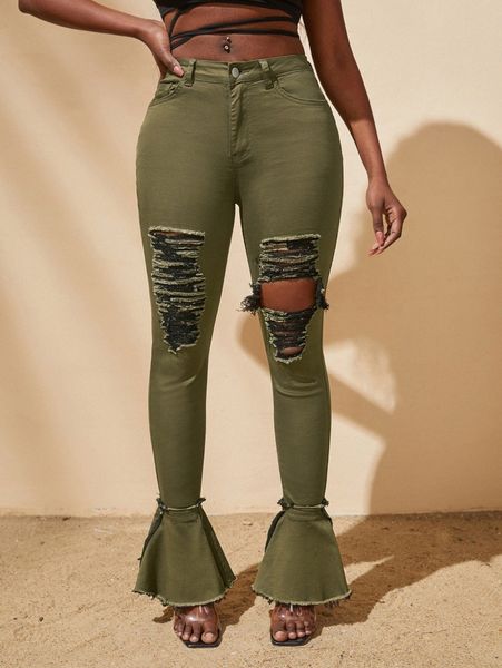 ladder distressed raw ruffle hem jeans v2u0#, Blue
ladder distressed raw ruffle hem jeans v2u0#, Blue