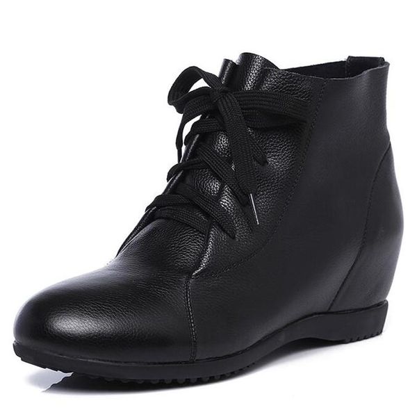 Light Comfort Lace-up Women Boots Autumn Shoes Flat Increase Within 2.5 Cm Genuine Leather Boots Casual Shoes Warm Winter, Black
Light Comfort Lace-up Women Boots Autumn Shoes Flat Increase Within 2.5 Cm Genuine Leather Boots Casual Shoes Warm Winter, Black