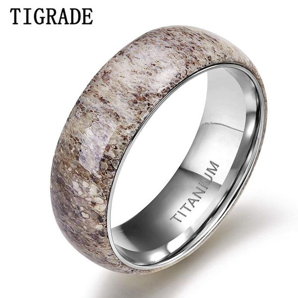 cluster rings tigarde 8mm titanium men ring natural deer antler domed edges comfort fit wedding engagement band unique for party, Golden;silver
cluster rings tigarde 8mm titanium men ring natural deer antler domed edges comfort fit wedding engagement band unique for party, Golden;silver