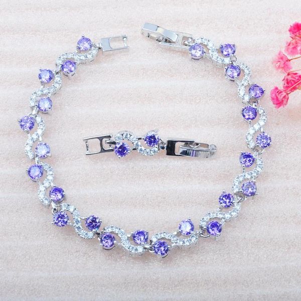 link, chain purple cubic zirconia bracelets wedding jewelry for women russian style silver color charm crystal female bangles 2021, Black
link, chain purple cubic zirconia bracelets wedding jewelry for women russian style silver color charm crystal female bangles 2021, Black