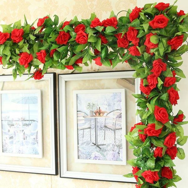 decorative flowers & wreaths 2.4m silk rose flower with ivy vine artificial garland wedding decoration valentines day shower birthday party
decorative flowers & wreaths 2.4m silk rose flower with ivy vine artificial garland wedding decoration valentines day shower birthday party