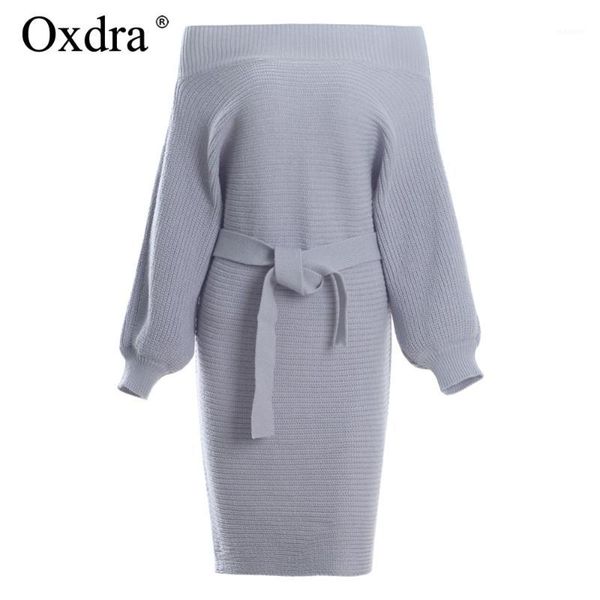 oxdra ladies 2018 autumn new sweater short dress long sleeve slash neck knit mini loose solid dresses with belt1, Black;gray
oxdra ladies 2018 autumn new sweater short dress long sleeve slash neck knit mini loose solid dresses with belt1, Black;gray
